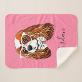 Couverture Sherpa Le portrait cavalier | d'épagneul du Roi Charles (Devant (Horizontal))