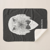 Couverture Sherpa Le portrait chic | d'Eagle ajoutent votre nom (Devant (Horizontal))