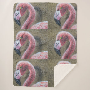 Couverture Sherpa Le rose de Flamant rose d'oiseau fait varier le