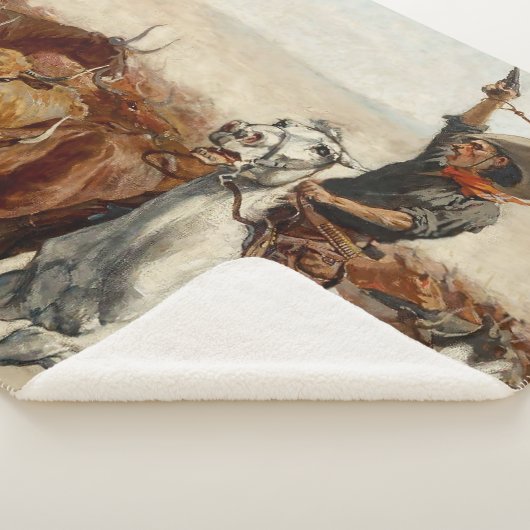 Couverture Sherpa Le Roundup Western Art par Frederic Remington (3/4)