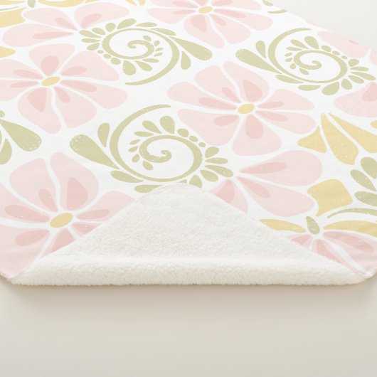 Couverture Sherpa Le Sherpa Blanket présente un design floral modern (3/4)