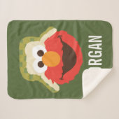 Couverture Sherpa Le visage d'Elmo Woodland | Ajouter Votre Nom (Devant (Horizontal))
