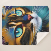 Couverture Sherpa Le visage d'un mignon Lynx pointe Siamese (Devant (Horizontal))