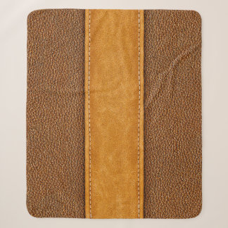 Couverture Sherpa Leather Luxe : Elégance Brown avec points