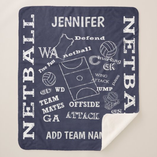 Couverture Sherpa Lecteur de netball chalkboard style sherpa couvert (Devant)