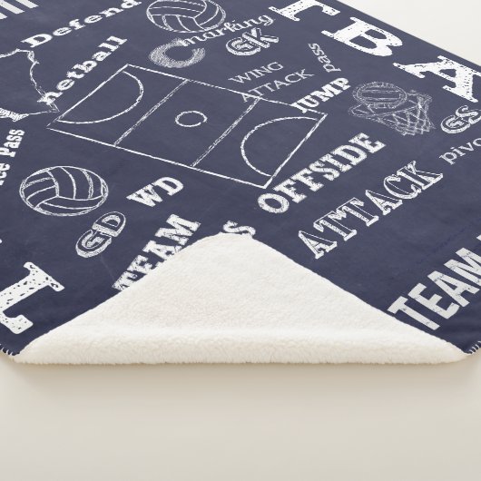 Couverture Sherpa Lecteur de netball chalkboard style sherpa couvert (3/4)