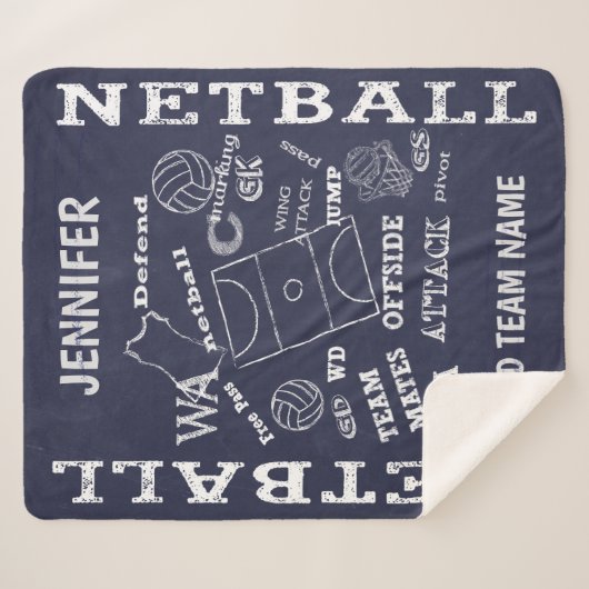 Couverture Sherpa Lecteur de netball chalkboard style sherpa couvert (Devant (Horizontal))