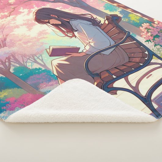 Couverture Sherpa Lecture féminine d'Anime dans le parc (3/4)