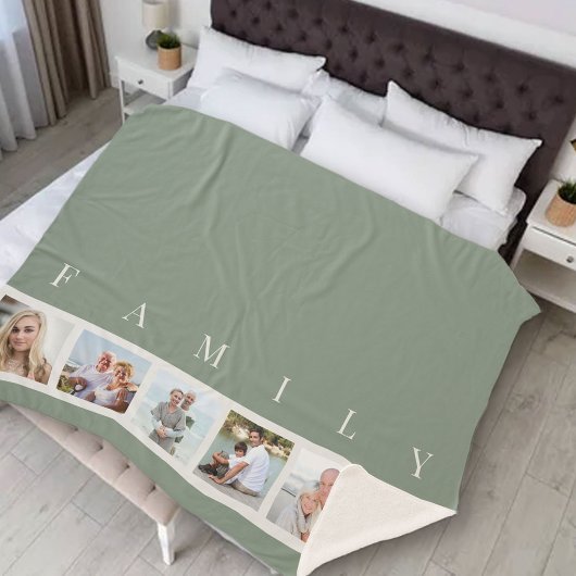 Couverture Sherpa Légende de la famille verte Collage photo image pe