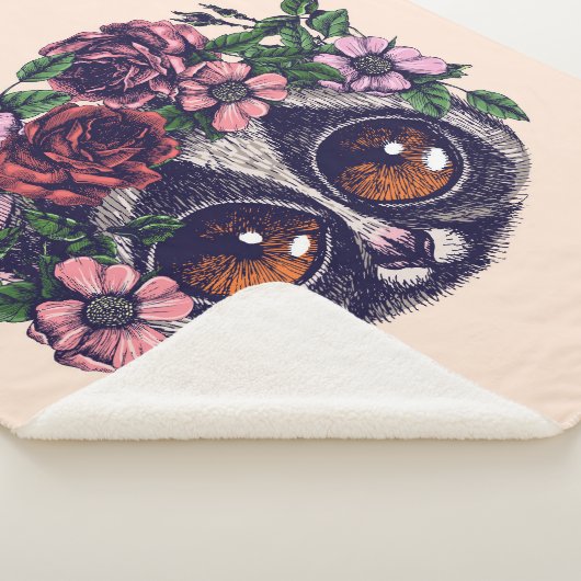 Couverture Sherpa Lémur floral doux (3/4)