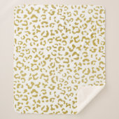 Couverture Sherpa Leopard d'or, Parties scintillant d'or, Empreinte (Devant)