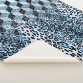 Couverture Sherpa Léopard Géométrique, Design de peau animale. (3/4)
