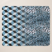 Couverture Sherpa Léopard Géométrique, Design de peau animale. (Devant (Horizontal))