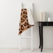 Couverture Sherpa Leopard Jaguar Chat fourrure Brown Motif-24609 (En situation)