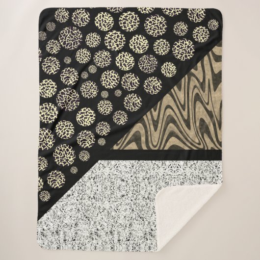 Couverture Sherpa Léopard noir Abstrait en marbre (Devant)
