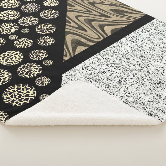 Couverture Sherpa Léopard noir Abstrait en marbre (3/4)