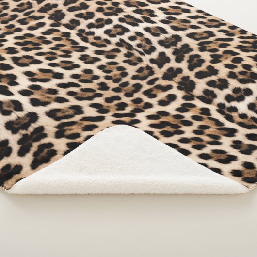 Couverture Sherpa Léopard noir Brown crémeux (3/4)