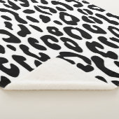 Couverture Sherpa Léopard Noir et Blanc Classique (3/4)