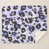 Couverture Sherpa Leopard pattern seamless. Purple leo skin texture. (Devant (Horizontal))
