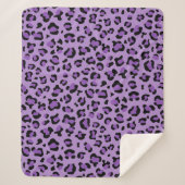 Couverture Sherpa Leopard Print, Léopard Spots, Purple Leopard (Devant)