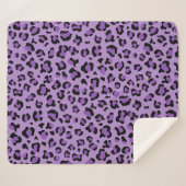 Couverture Sherpa Leopard Print, Léopard Spots, Purple Leopard (Devant (Horizontal))