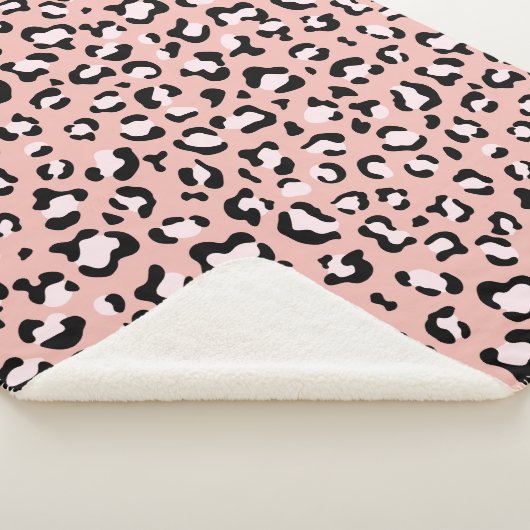 Couverture Sherpa Léopard Print, Léopard Spots, Rose Léopard (3/4)