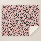 Couverture Sherpa Léopard Print, Léopard Spots, Rose Léopard (Devant (Horizontal))