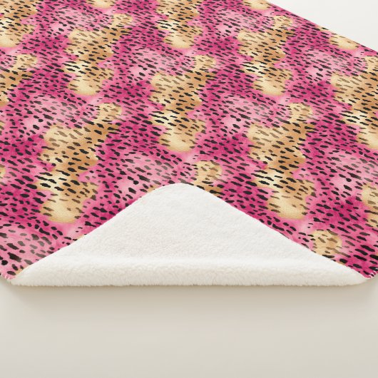 Couverture Sherpa Léopard rose or Glam (3/4)