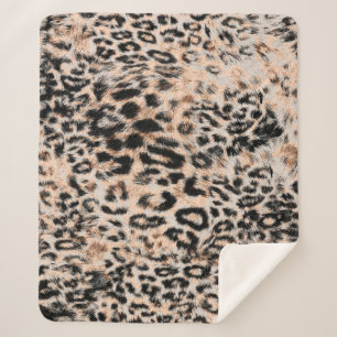 Couverture Sherpa Leopard texture, leopard animal print pattern