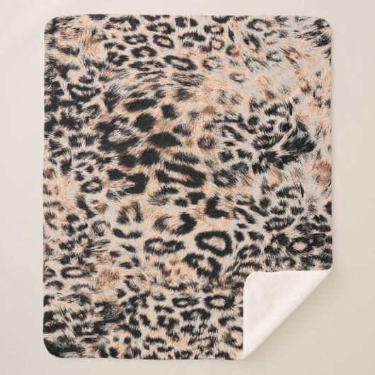 Couverture Sherpa Leopard texture, leopard animal print pattern (Devant)