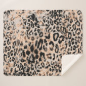 Couverture Sherpa Leopard texture, leopard animal print pattern (Devant (Horizontal))