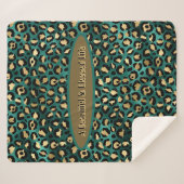 Couverture Sherpa Léopard Tropical Gold Green (Devant (Horizontal))