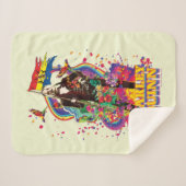 Couverture Sherpa L'équipe du suicide | Harley Quinn Flowers & Rainb (Devant (Horizontal))