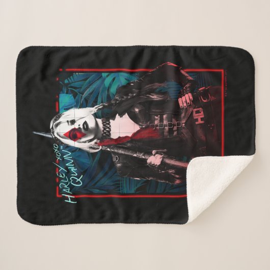 Couverture Sherpa L'équipe du suicide | Harley Quinn & Green Ferns (Devant (Horizontal))