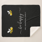 Couverture Sherpa Les abeilles noires joyeuses bumble abeilles été a (Devant (Horizontal))
