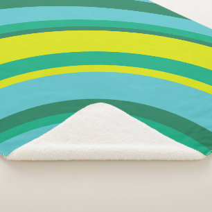 Couverture Sherpa les années 70 Retro Super Wave Rainbow Turquoise G