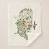 Couverture Sherpa Les Etats-Unis fleurissent la carte - notre (Devant)