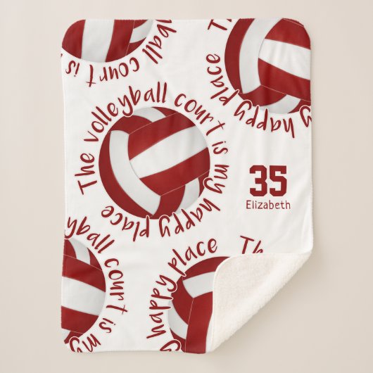 Couverture Sherpa les filles maroon blanc terrain de volley-ball lie (Devant)