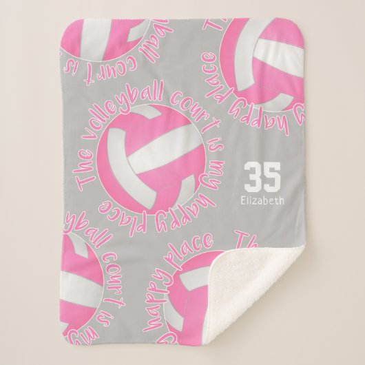 Couverture Sherpa les filles terrain de volley-ball blanc rose mon e (Devant)