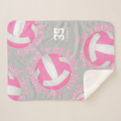 Couverture Sherpa les filles terrain de volley-ball blanc rose mon e (Devant (Horizontal))