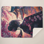 Couverture Sherpa Les Fleurs de cerisiers (Devant (Horizontal))