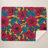 Couverture Sherpa Les fleurs d'Hibiscus (Devant (Horizontal))
