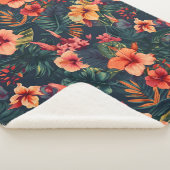 Couverture Sherpa Les Fleurs D'Hibiscus, Un Modèle Floral Tropical (3/4)