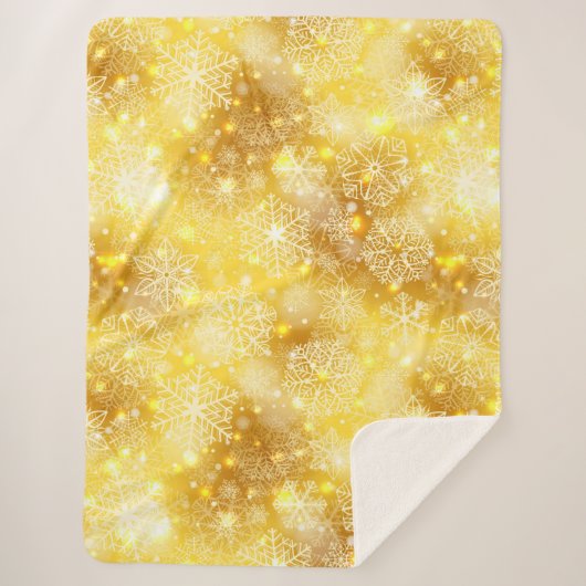 Couverture Sherpa Les flocons de neige en or (Devant)