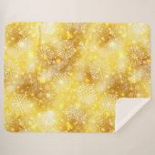 Couverture Sherpa Les flocons de neige en or (Devant (Horizontal))