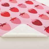 Couverture Sherpa Les Fraise 01 Fraises Rose Et Rouge Préppy (3/4)