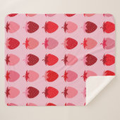 Couverture Sherpa Les Fraise 01 Fraises Rose Et Rouge Préppy (Devant (Horizontal))