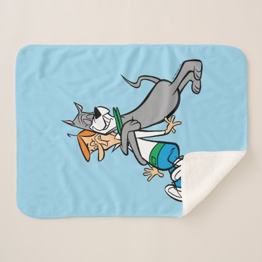 Couverture Sherpa Les Jetsons | George & Astro Hug (Devant (Horizontal))