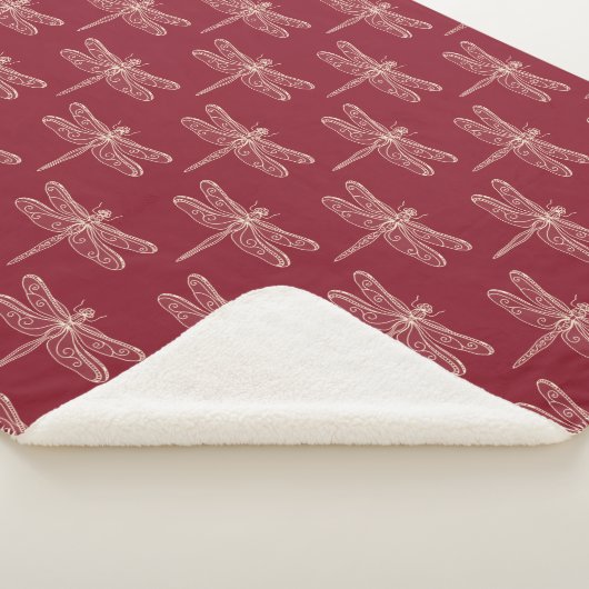 Couverture Sherpa Les libellules sur Brick Red (3/4)