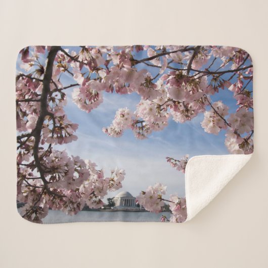 Couverture Sherpa Les monuments | Jefferson Memorial Cherry Blossoms (Devant (Horizontal))